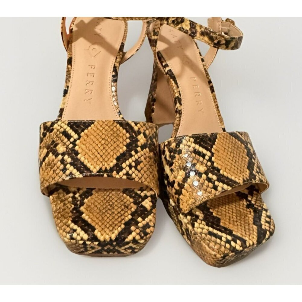 Katy Perry The Square Open Sandal Snake Embossed Size 8.5 New In Box - Picture 5 of 8